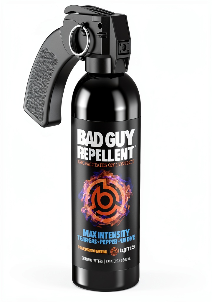 Installing Byrna BGR MAX Self Defense Spray Pepper Tear Gas UV Dye on a wooden desk