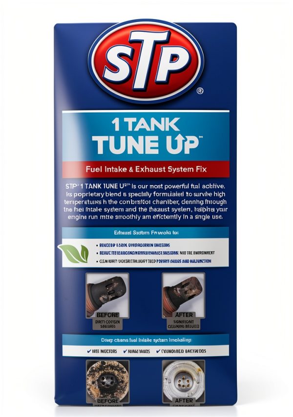 STP 1 Tank Tune Up Fuel Additive 12oz Emission Cut-7
