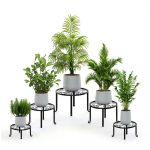 Metal Plant Stand 5 Pack Heavy Duty Iron Round Rack 150lb YD001-0