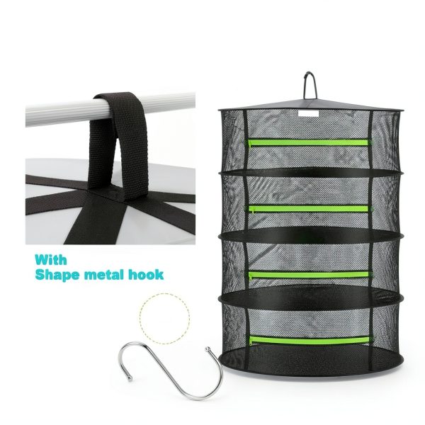 Collapsible Mesh Drying Rack Bestio 6 Layer Black 24x24x48in-3