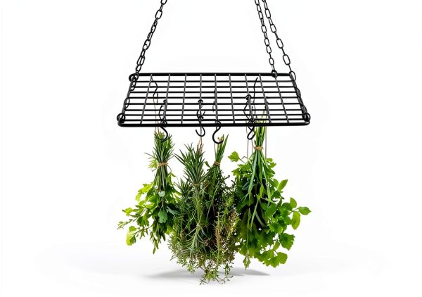 Herb Drying Rack Yohsnor Hanging Mesh Dryer 14.5x28in Black Portable-2