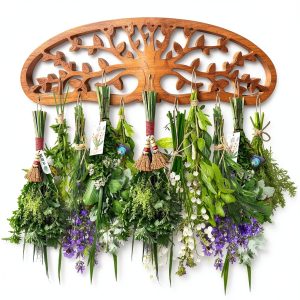 Rustic Flower Drying Rack Dipanist Mount Wooden-0