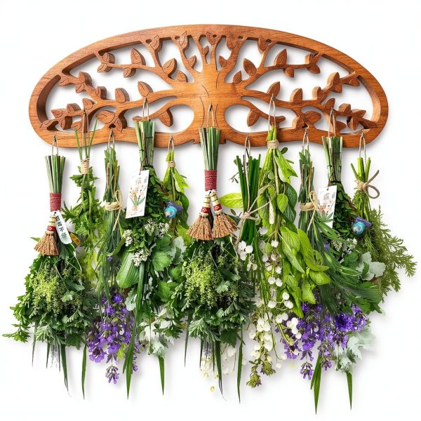 Rustic Flower Drying Rack Dipanist Mount Wooden-0