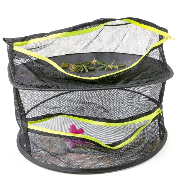 Herb Drying Rack MIATTCLD Foldable 2‑Layer Hanging Mesh – 24in Black-3