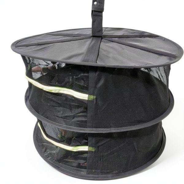 Herb Drying Rack MIATTCLD Foldable 2‑Layer Hanging Mesh – 24in Black-2