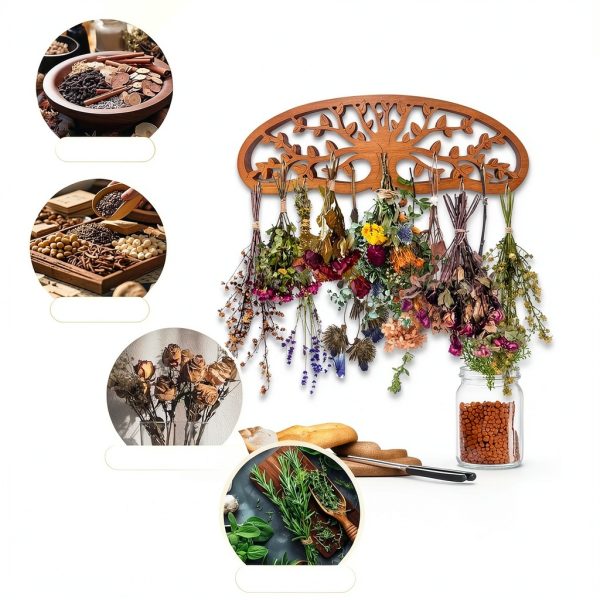 Rustic Flower Drying Rack Dipanist Mount Wooden-2