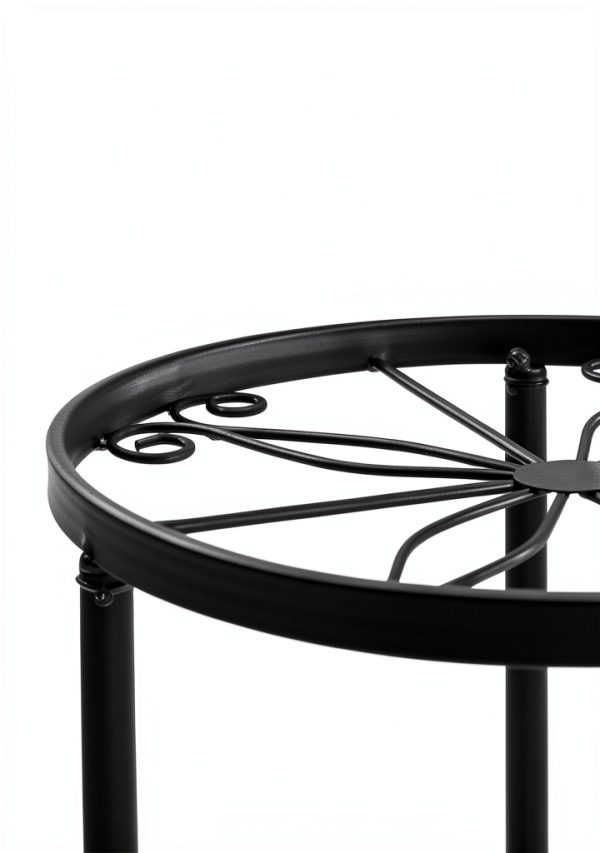 Plant Stands 5-Pack Heavy-Duty Metal Riser Black for Outdoor Garden-4