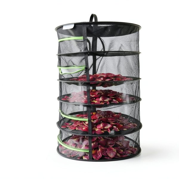 Collapsible Mesh Drying Rack Bestio 6 Layer Black 24x24x48in-4