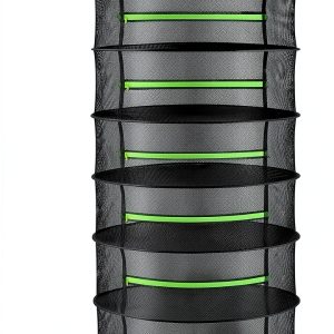 Collapsible Mesh Drying Rack Bestio 6 Layer Black 24x24x48in-0