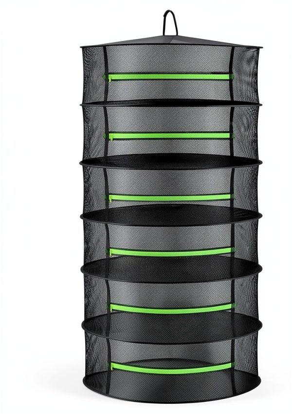 Collapsible Mesh Drying Rack Bestio 6 Layer Black 24x24x48in-0