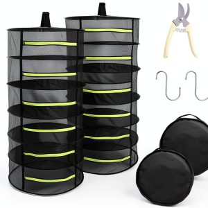 Herb Drying Rack 2 PCS 6‑Layer Mesh Hanging with Zipper – Tanzfrosch-0