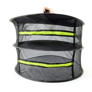 Herb Drying Rack MIATTCLD Foldable 2‑Layer Hanging Mesh – 24in Black-0