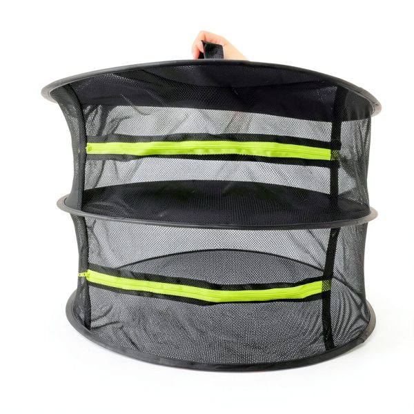 Herb Drying Rack MIATTCLD Foldable 2‑Layer Hanging Mesh – 24in Black-0