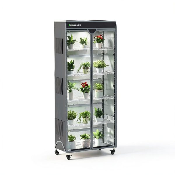 Indoor Greenhouse 6-Tier Plant Stand with Grow Lights, Fully Covered, Thermometer & Timer | 5 Sets T8 Lights, Perfect for Seedlings & Flowering, 30" L x 14" W x 72" H-7