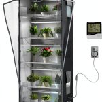 Indoor Greenhouse 6-Tier Plant Stand with Grow Lights, Fully Covered, Thermometer & Timer | 5 Sets T8 Lights, Perfect for Seedlings & Flowering, 30" L x 14" W x 72" H-0