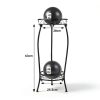 2 Pack Plant Stand Indoor Outdoor 2 Tier 27" Tall Metal Potted Holder Rack Flower Pot Stand Heavy Duty Plant Shelf Rustproof Iron Multiple Plant Round Supports Rack for Planter Corner Garden-4