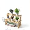 Natural Bamboo Indoor Plant Stand MyGift 2-Tier Desktop Shelf-1