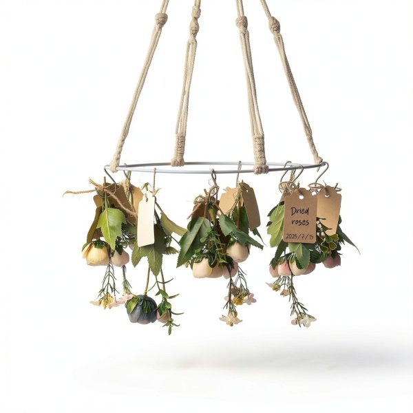 Herb Drying Rack 4 Pack Threehoney Boho Organizer with 32 Hooks-4