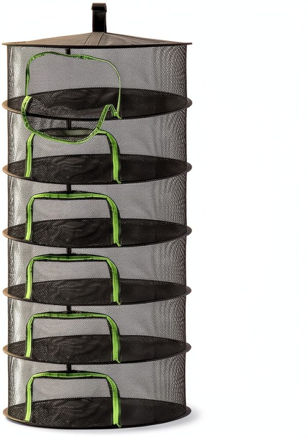 Herb Drying Rack Coloch Mesh with Zipper 6 Layer 23.6x47 Black-2