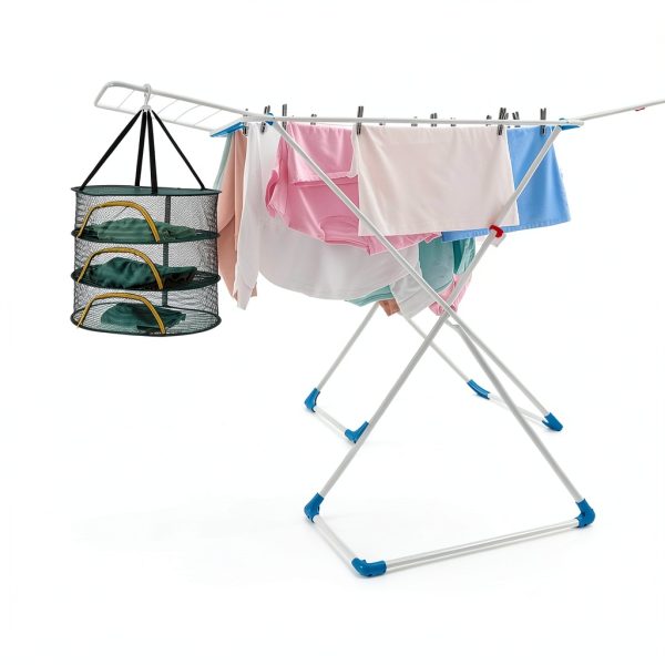 Herb Drying Rack MECCANIXITY 24" 2‑Layer Green Mesh Net with Zipper-2