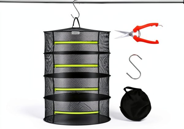 Herb Drying Rack - Breathable Mesh, Hanging with Zipper for Plants, Seeds, and Buds-0