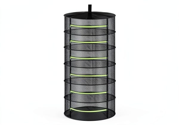 Herb Drying Rack 3-Piece Set Green Zipper 24" Mesh 4-8 Tier FillTouch-2