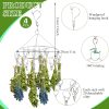 4 Pcs Round Stainless Steel Hanging Herb Drying Rack, 20 Hooks Space Saving Kitchen Dryer for Fresh Herbs, Flowers, Tea, Mint, Rustproof Laundry Racks for Indoor Outdoor Use-2