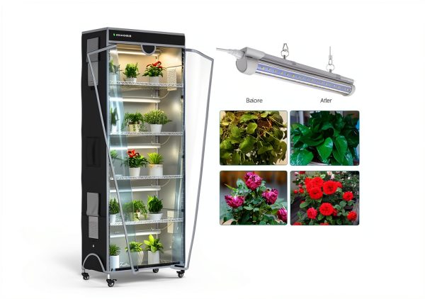 Indoor Greenhouse 6-Tier Plant Stand with Grow Lights, Fully Covered, Thermometer & Timer | 5 Sets T8 Lights, Perfect for Seedlings & Flowering, 30" L x 14" W x 72" H-3