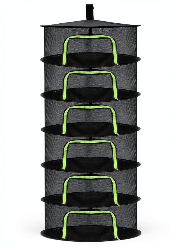 Herb Drying Rack Coloch Mesh with Zipper 6 Layer 23.6x47 Black-3