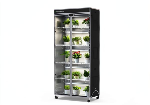 Indoor Greenhouse 6-Tier Plant Stand with Grow Lights, Fully Covered, Thermometer & Timer | 5 Sets T8 Lights, Perfect for Seedlings & Flowering, 30" L x 14" W x 72" H-1