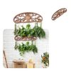 Pine Wood Herb Drying Rack ZHIYUEJING Wall Rack with Floral Tree-2