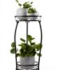 2 Pack Plant Stand Indoor Outdoor 2 Tier 27" Tall Metal Potted Holder Rack Flower Pot Stand Heavy Duty Plant Shelf Rustproof Iron Multiple Plant Round Supports Rack for Planter Corner Garden-3