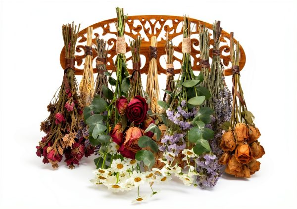 Herb Drying Rack AquaLume Rustic Wall Mount Rack for Kitchen Garden-0