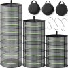Herb Drying Rack 3-Piece Set Green Zipper 24" Mesh 4-8 Tier FillTouch-0
