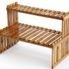 Natural Bamboo Indoor Plant Stand MyGift 2-Tier Desktop Shelf-4
