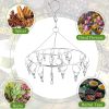 4 Pcs Round Stainless Steel Hanging Herb Drying Rack, 20 Hooks Space Saving Kitchen Dryer for Fresh Herbs, Flowers, Tea, Mint, Rustproof Laundry Racks for Indoor Outdoor Use-1