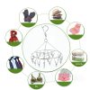 4 Pcs Round Stainless Steel Hanging Herb Drying Rack, 20 Hooks Space Saving Kitchen Dryer for Fresh Herbs, Flowers, Tea, Mint, Rustproof Laundry Racks for Indoor Outdoor Use-5