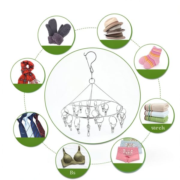 4 Pcs Round Stainless Steel Hanging Herb Drying Rack, 20 Hooks Space Saving Kitchen Dryer for Fresh Herbs, Flowers, Tea, Mint, Rustproof Laundry Racks for Indoor Outdoor Use-5