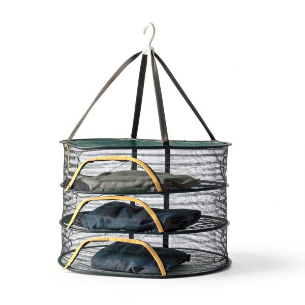 Herb Drying Rack MECCANIXITY 24" 2‑Layer Green Mesh Net with Zipper-3