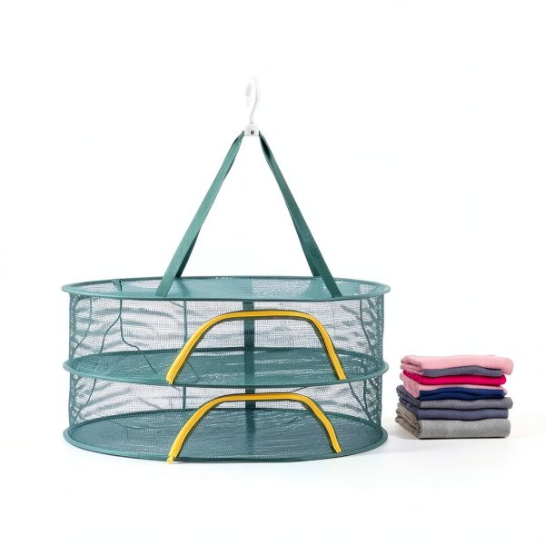 Herb Drying Rack MECCANIXITY 24" 2‑Layer Green Mesh Net with Zipper-1